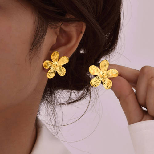 Wholesale Stainless Steel Flower Earrings