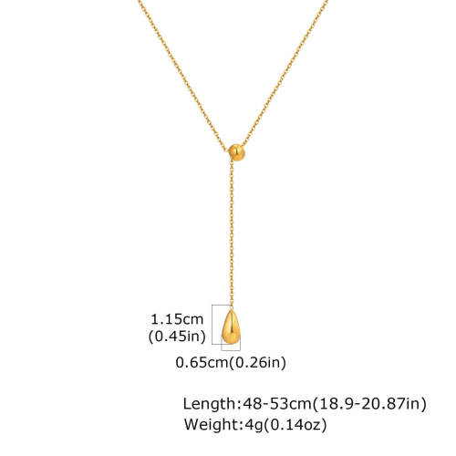 Wholesale Stainless Steel Teardrop Y Necklace