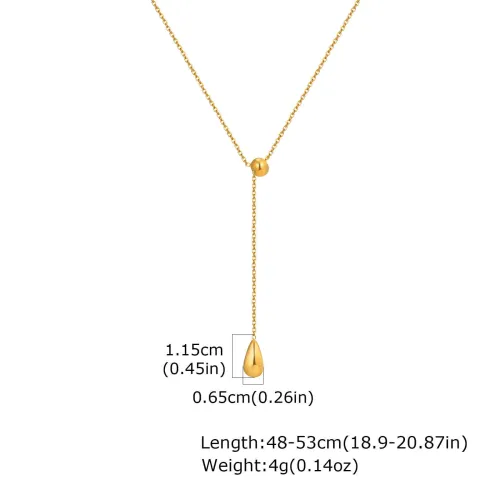 Wholesale Stainless Steel Teardrop Y Necklace