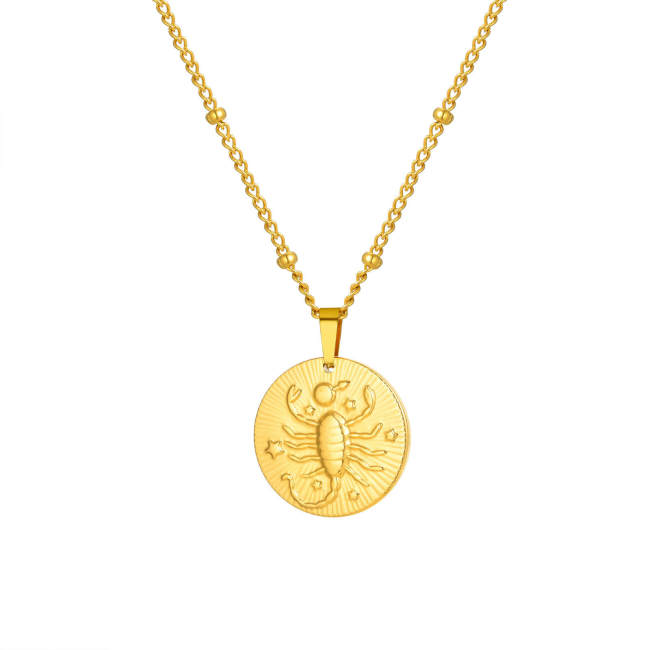 Wholesale Stainless Steel Zodiac Necklace