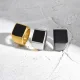 Wholesale Stainless Steel Square Black Stone Seal Ring