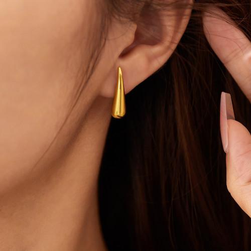 Wholesale Stainless Steel Long Teardrop Earrings