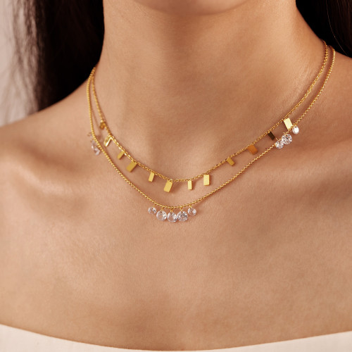 Wholesale Stainless Steel Double Layered Necklaces