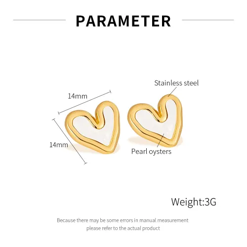 Wholesale Stainless Steel Heart Shell Earrings