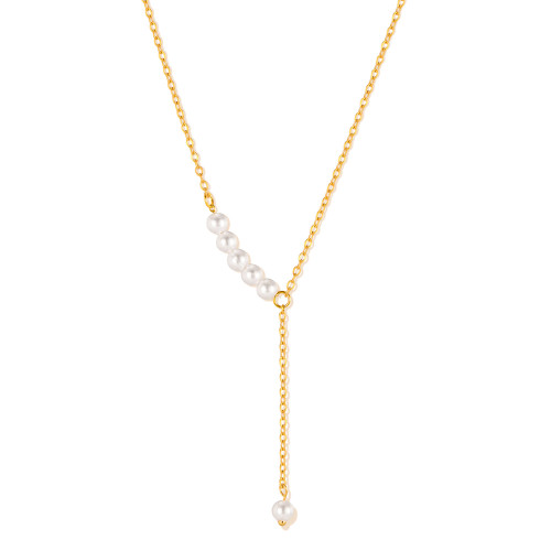 Wholesale Stainless Steel Pearl Tassel Necklace