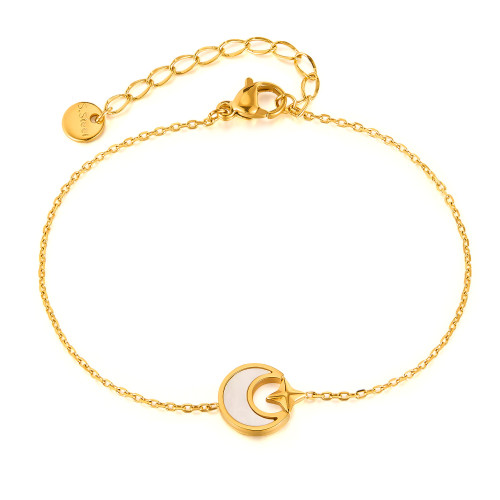Wholesale Stainless Steel Star and Moon Bracelet