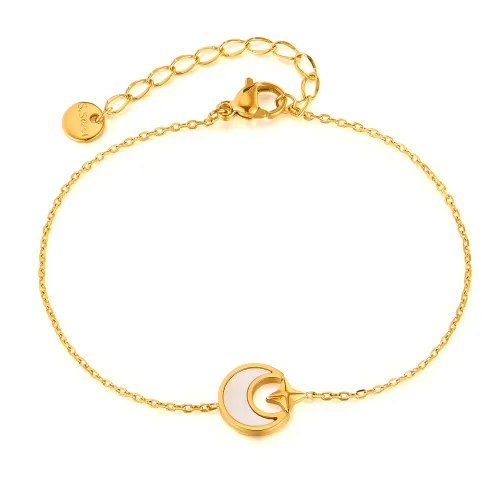 Wholesale Stainless Steel Star and Moon Bracelet