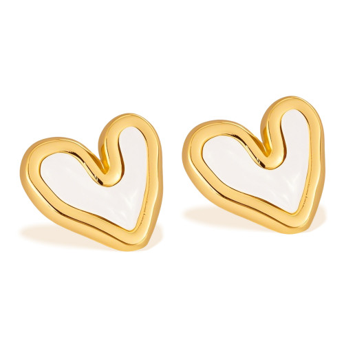Wholesale Stainless Steel Heart Shell Earrings