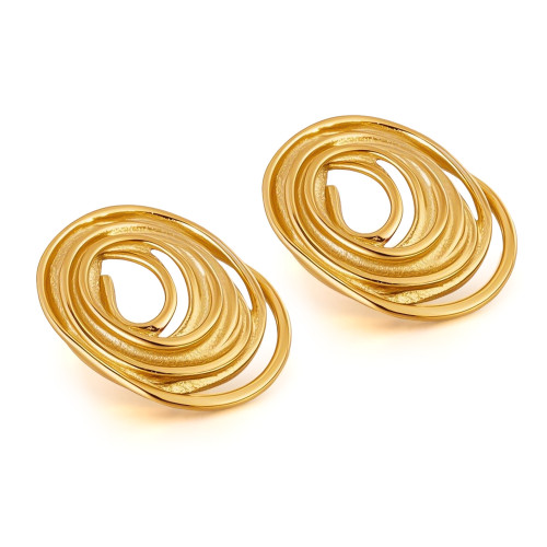 Wholesale Stainless Steel Spiral Circle Earrings