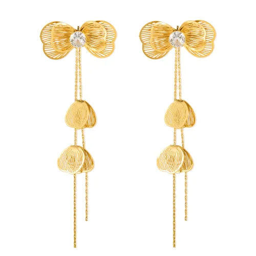 Wholesale Stainless Steel Butterfly Tassel Earrings