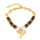 Wholesale Stainless Steel Tiger Eye Beads Bracelet