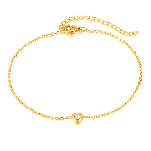 Wholesale Stainless Steel Heart Anklet