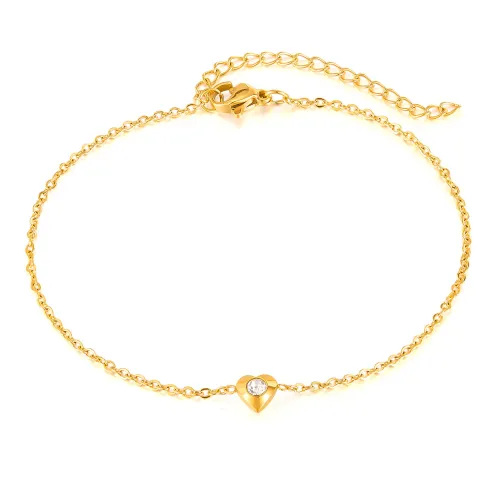 Wholesale Stainless Steel Heart Anklet