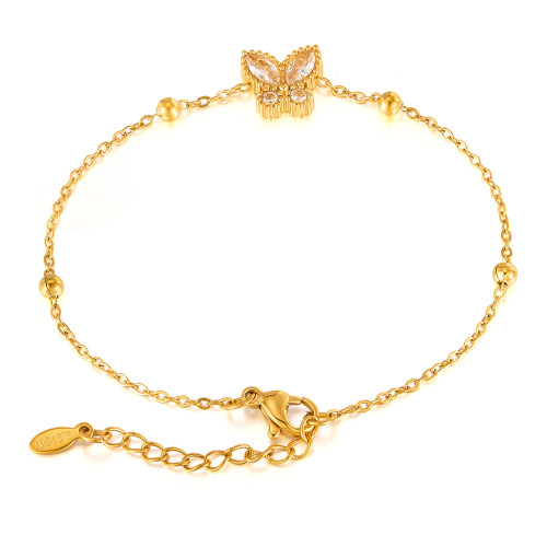 Wholesale Stainless Steel Butterfly Charm Bracelet