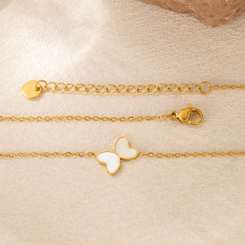Wholesale Stainless Steel Shell Butterfly Necklace