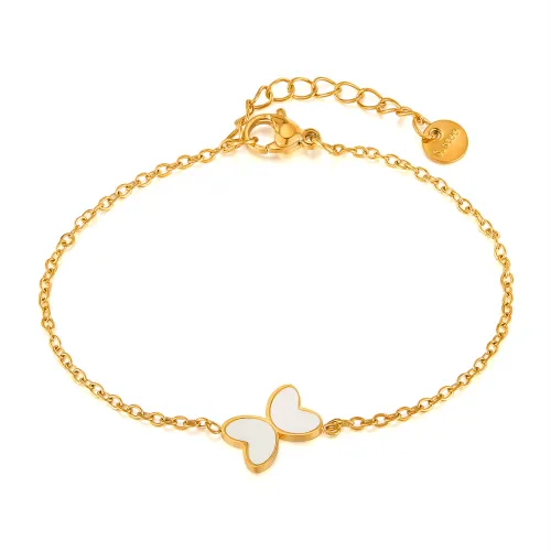 Wholesale Stainless Steel Seashell Butterfly Bracelet
