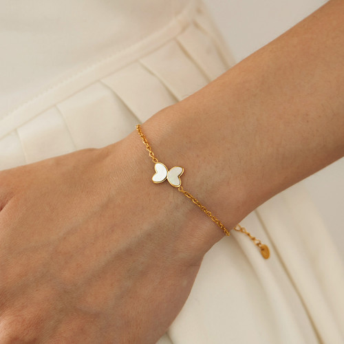 Wholesale Stainless Steel Seashell Butterfly Bracelet