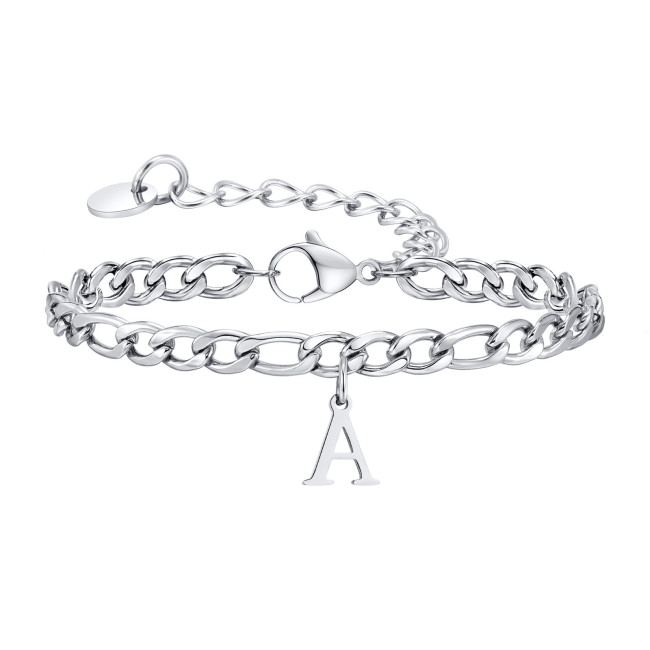 Wholesale Stainless Steel Men's Alphabet Bracelet
