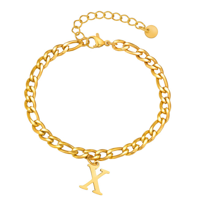 Wholesale Stainless Steel Men's Alphabet Bracelet