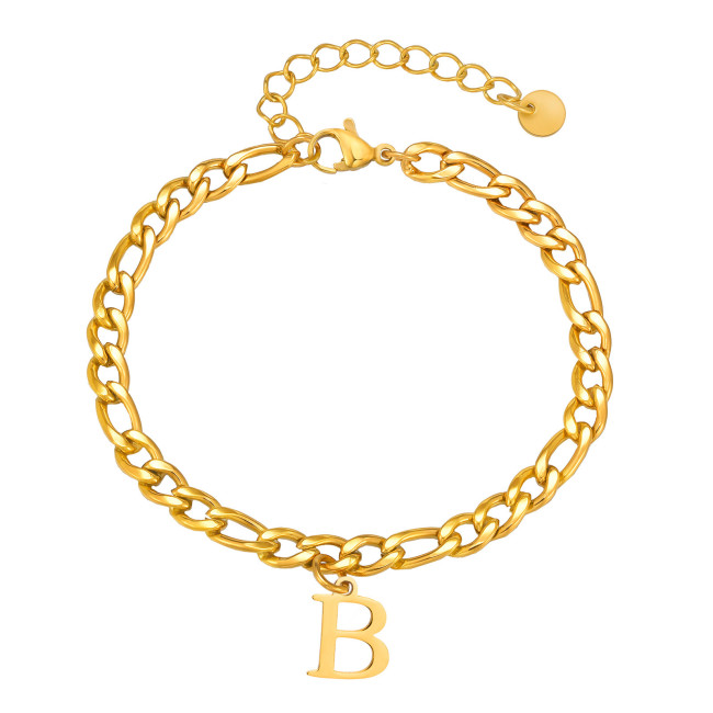 Wholesale Stainless Steel Men's Alphabet Bracelet