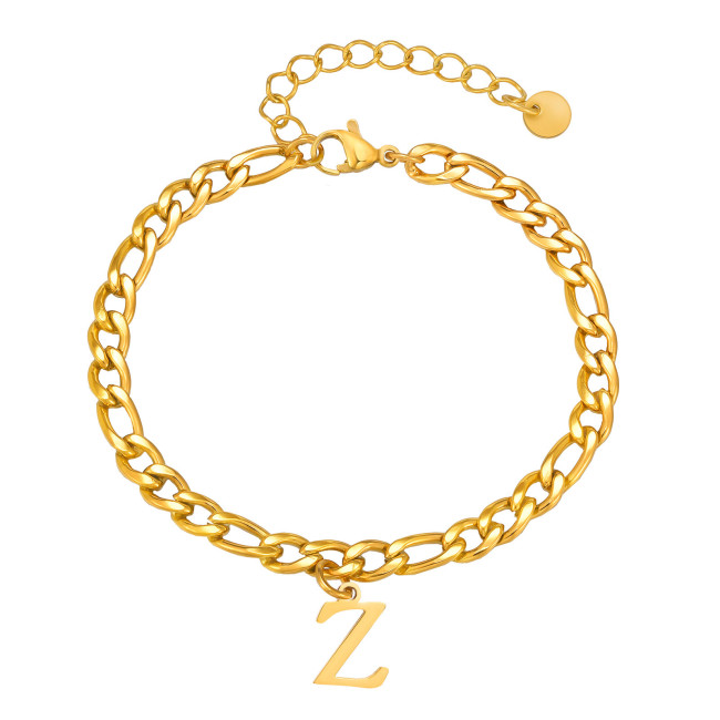 Wholesale Stainless Steel Men's Alphabet Bracelet