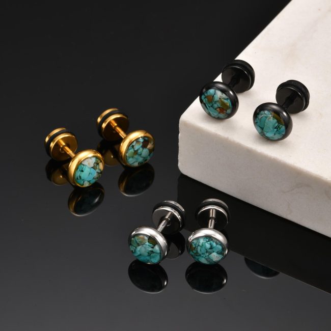Wholesale Stainless Steel Turquoise Earrings