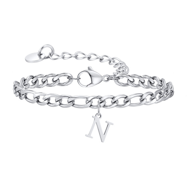 Wholesale Stainless Steel Men's Alphabet Bracelet