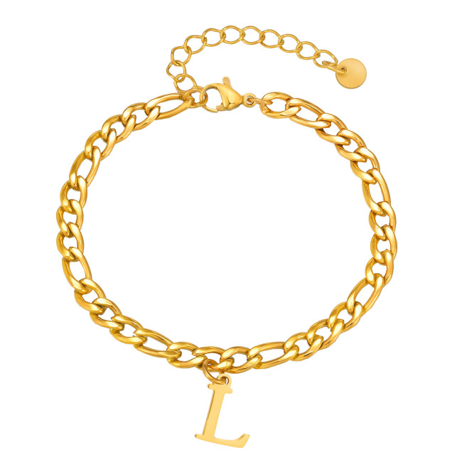 Wholesale Stainless Steel Men's Alphabet Bracelet