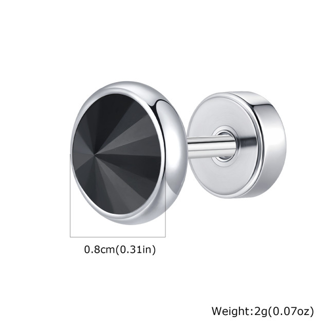 Wholesale Stainless Steel Zirconia Men's Earrings