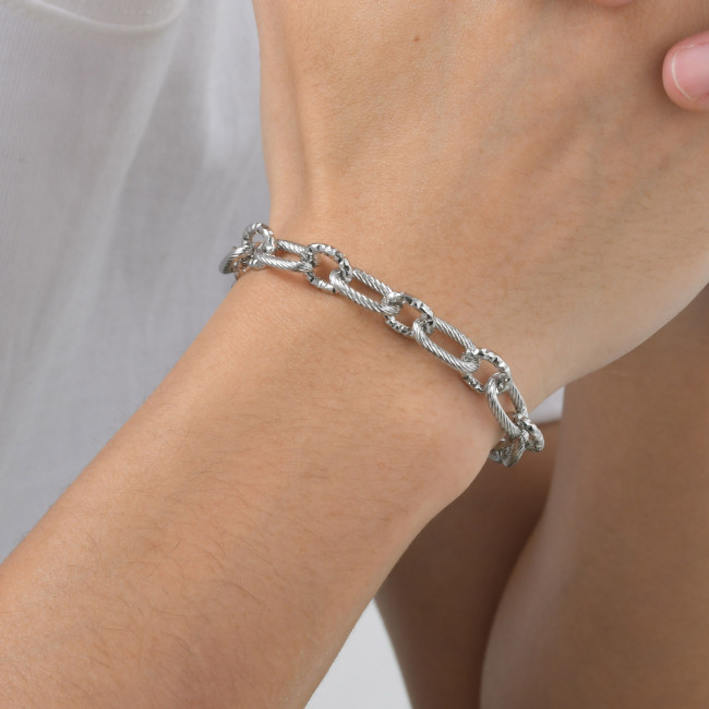 Wholesale Stainless Steel Embossed Loop Bracelet