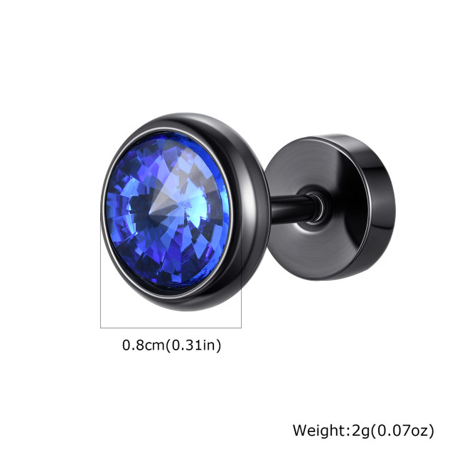 Wholesale Stainless Steel Zirconia Men's Earrings