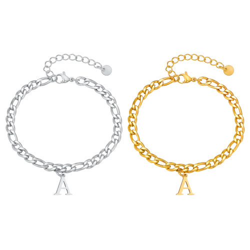 Wholesale Stainless Steel Men's Alphabet Bracelet