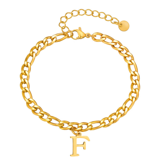 Wholesale Stainless Steel Men's Alphabet Bracelet
