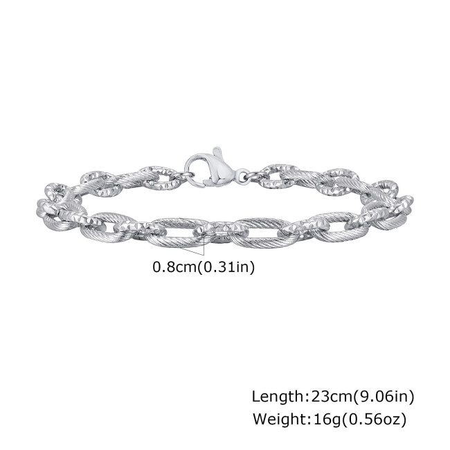 Wholesale Stainless Steel Embossed Loop Bracelet