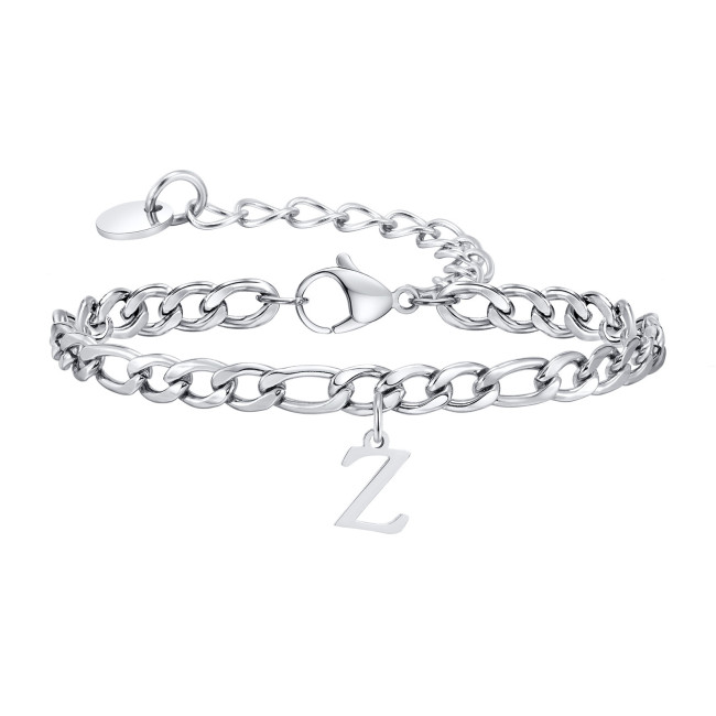 Wholesale Stainless Steel Men's Alphabet Bracelet