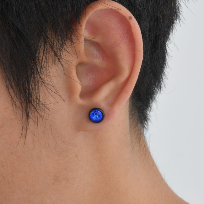Wholesale Stainless Steel Zirconia Men's Earrings