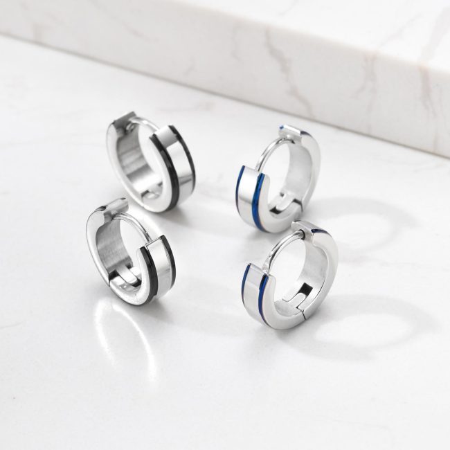 Wholesale Stainless Steel Simple Men's Earrings