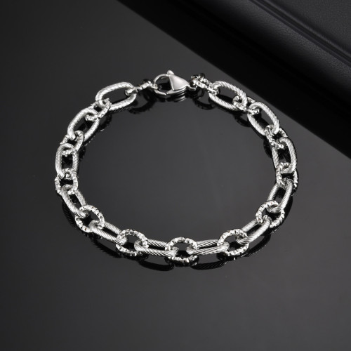 Wholesale Stainless Steel Embossed Loop Bracelet