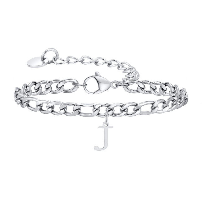 Wholesale Stainless Steel Men's Alphabet Bracelet
