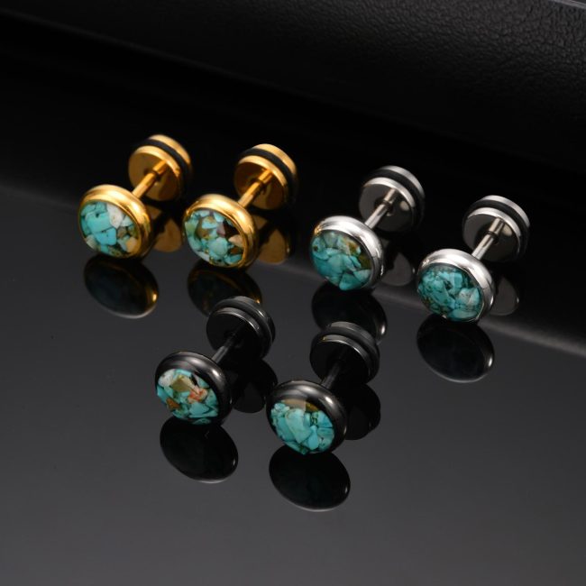 Wholesale Stainless Steel Turquoise Earrings