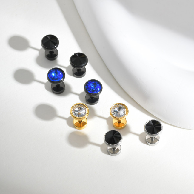 Wholesale Stainless Steel Zirconia Men's Earrings