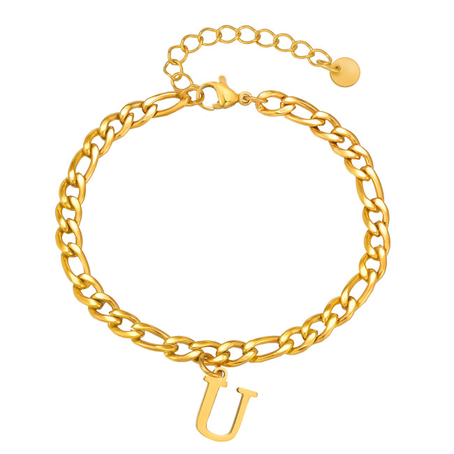 Wholesale Stainless Steel Men's Alphabet Bracelet