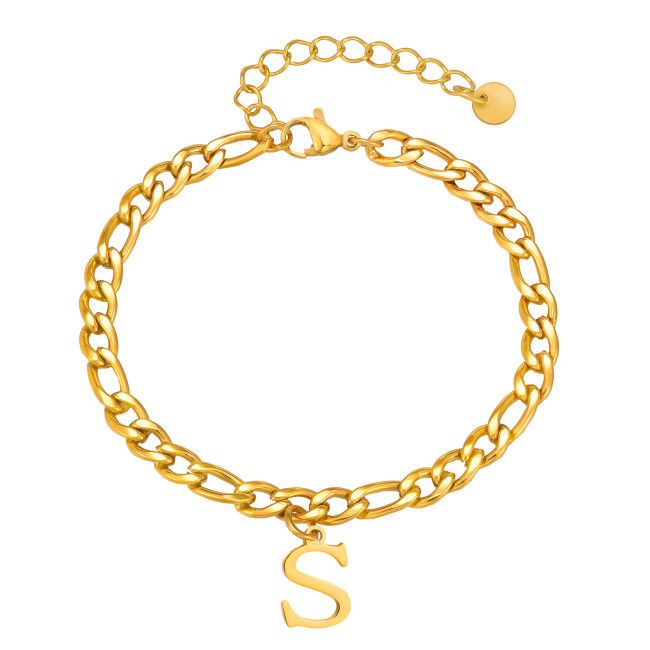 Wholesale Stainless Steel Men's Alphabet Bracelet