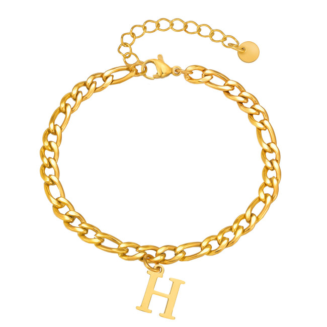 Wholesale Stainless Steel Men's Alphabet Bracelet