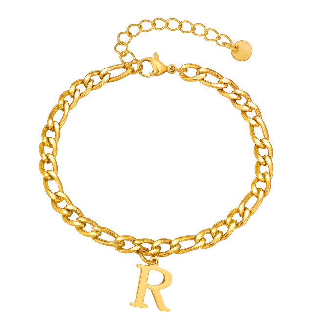 Wholesale Stainless Steel Men's Alphabet Bracelet