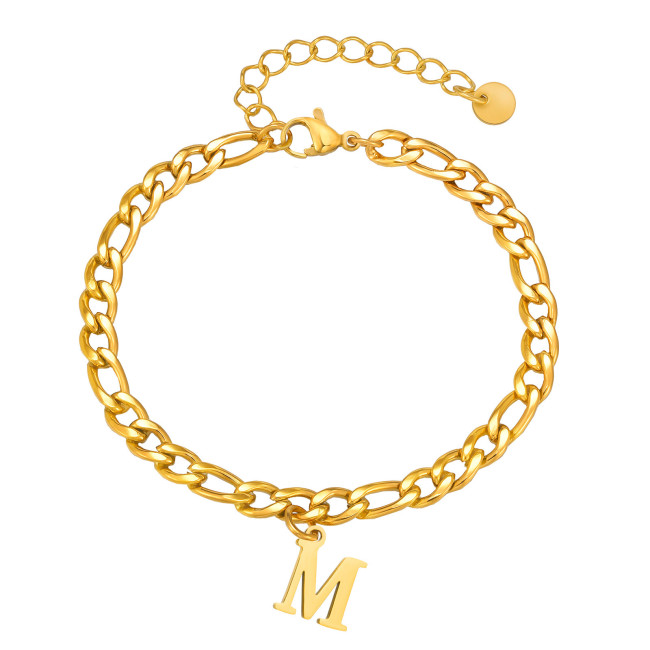 Wholesale Stainless Steel Men's Alphabet Bracelet