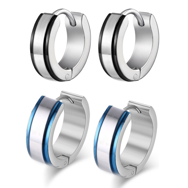 Wholesale Stainless Steel Simple Men's Earrings