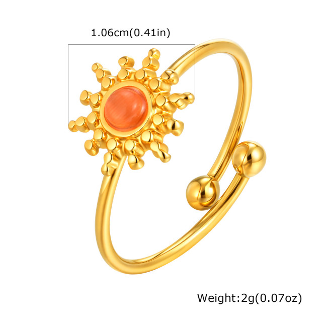 Wholesale Stainless Steel Cat's Eye Open Ring