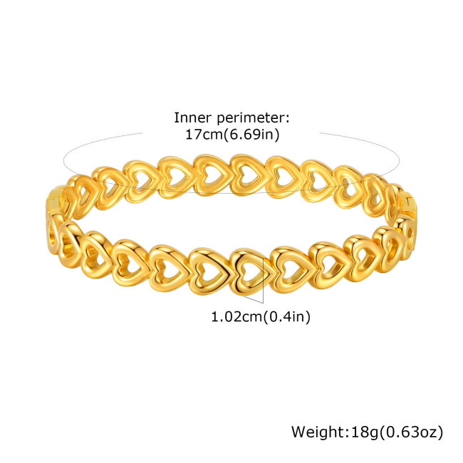 Wholesale Stainless Steel Flower Heart Bracelet