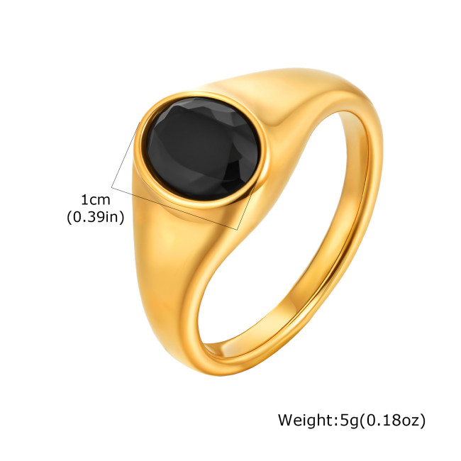 Wholesale Stainless Steel Oval Zirconia Ring